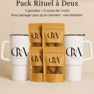 Pack Rituel à Deux – Infuser le lien | 2 Mug isothermes + 2 Cures Khamaré 1 mois